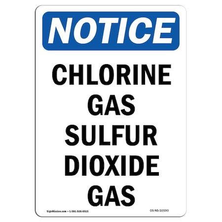 Signmission Safety Sign, OSHA Notice, 24" Height, Chlorine Gas Sulfur Dioxide Gas Sign, Portrait OS-NS-D-1824-V-10590